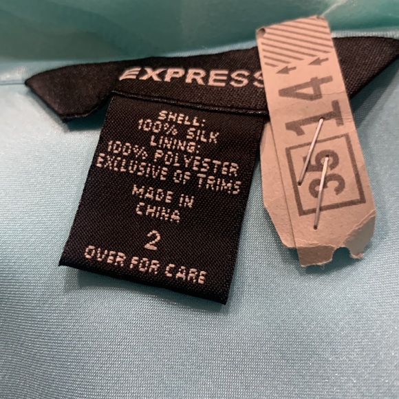 Vintage Express Fashions Sheer Aqua Blue Sleeveless Party Dress Women's Size 2 - Picture 13 of 13